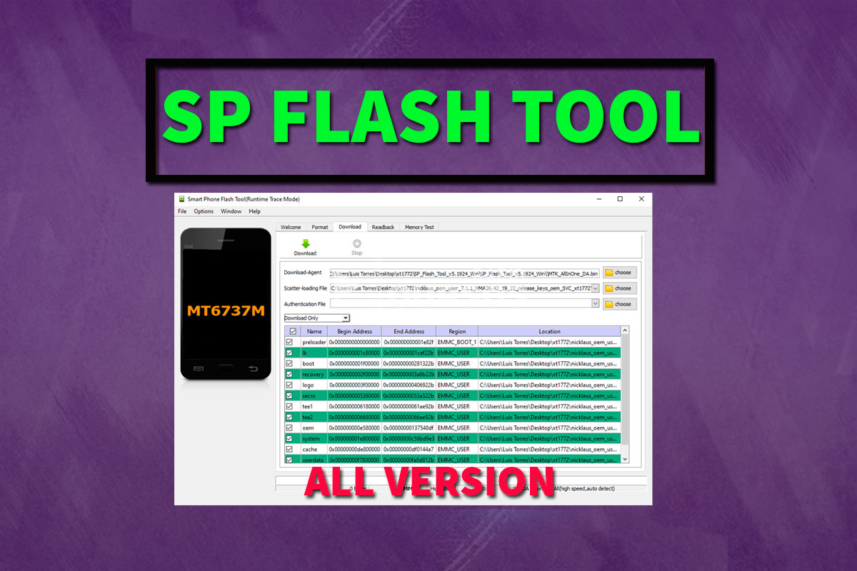 Descargar SP Flash tool All Versions